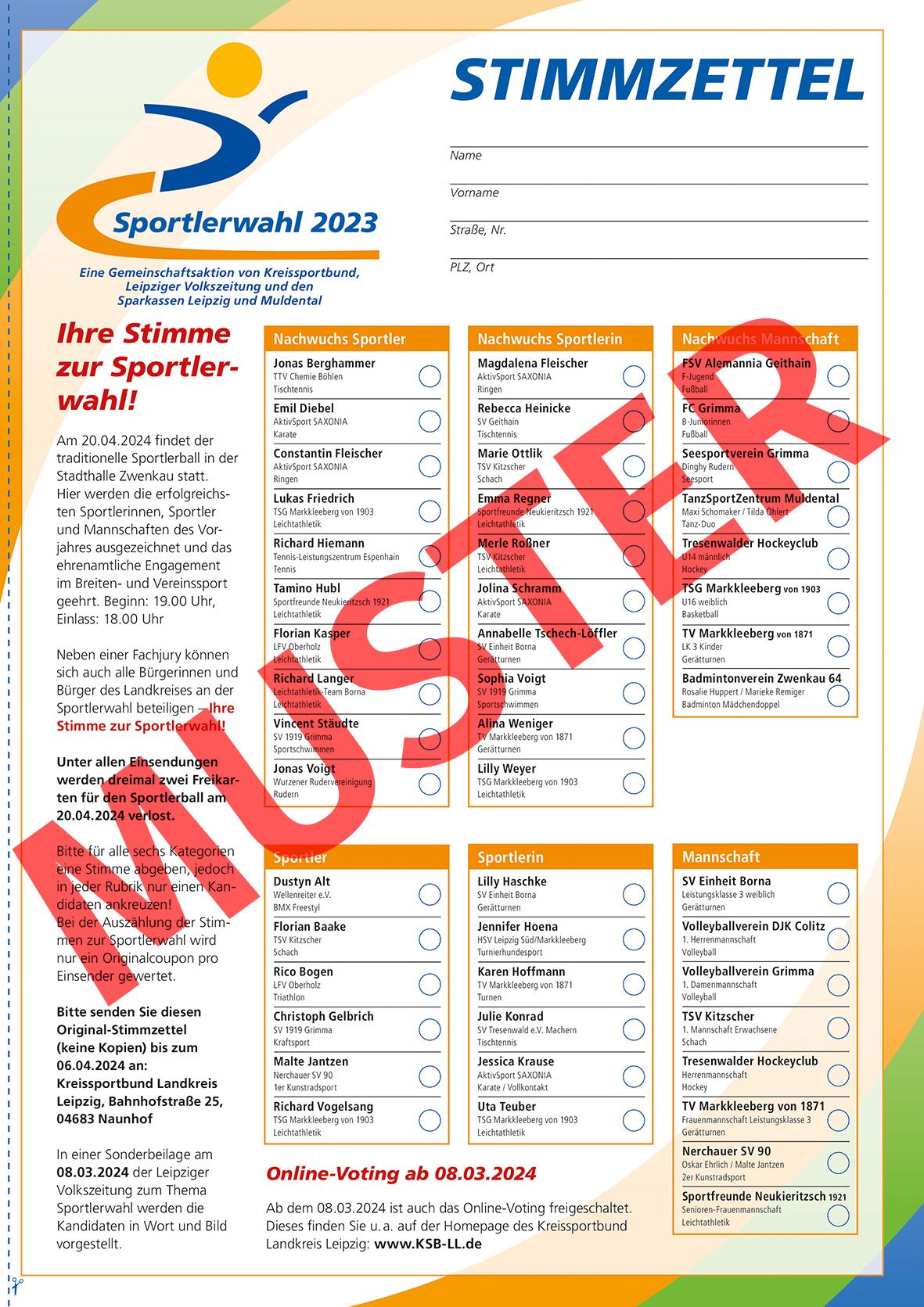 Der Stimmzettel für die Sportlerwahl 2023 Sportlerwahl-Stimmzettel-Homepage